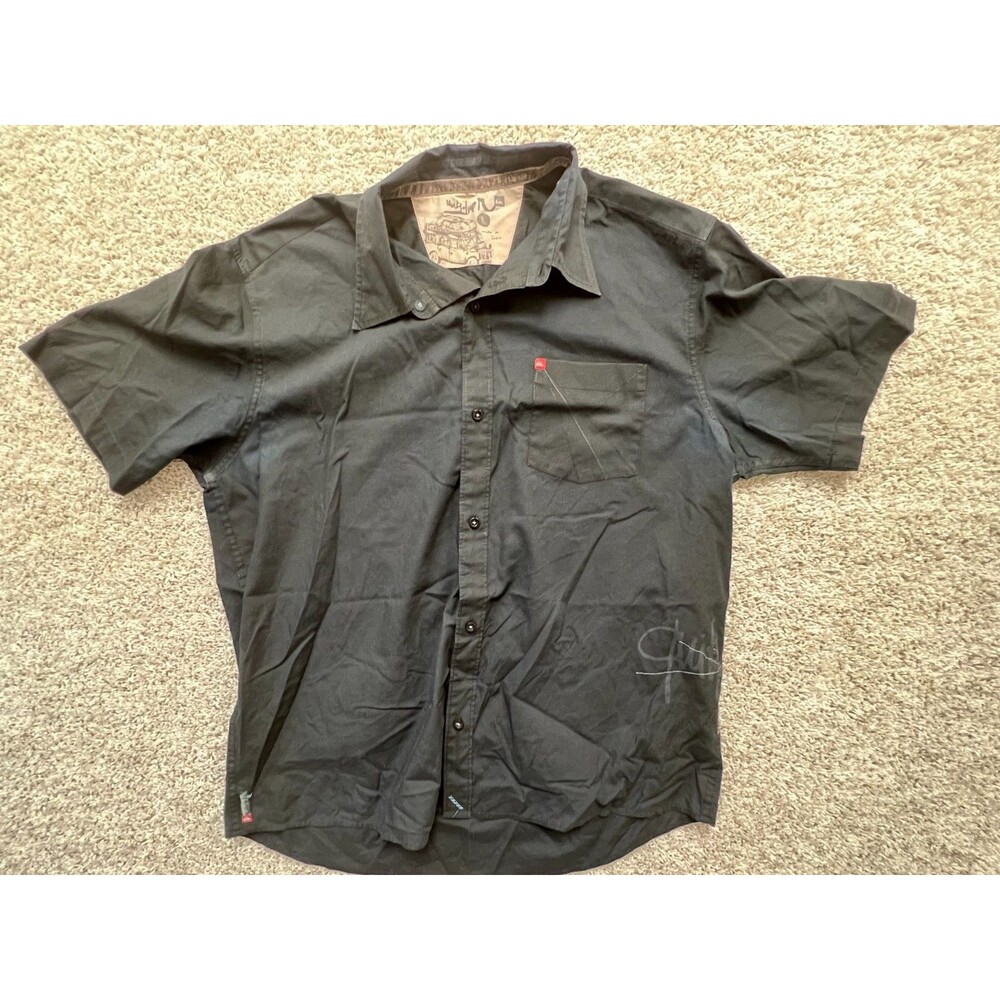 Hart and Huntington Shirt Mens SIZE  Large Black Short Sleeve